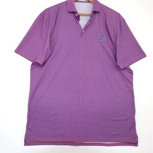 Holderness & Bourne Mens L Purple/Blue Geometric Golf Polo Shirt